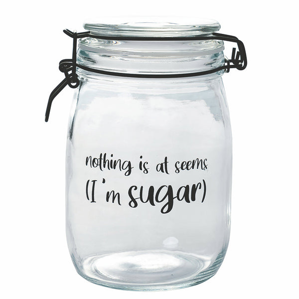 sconto Barattolo con Scritta Ø10,8x17,3 cm in Vetro con Chiusura in Metallo VdE Tivoli 1996