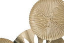 Scultura Panel 50x7x42 cm in Ferro Oro e Nero