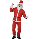 Completo rosso di babbo natale taglia unica 5 pezzi in poliestere