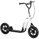 Monopattino per Bambini 5-12 Anni 129x52x80-88 cm Supporta fino a 50 Kg Telaio in Acciaio Bianco e Nero  