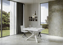 Tavolo Allungabile 120-224x90x77 cm Volantis Premium Bianco Frassino Telaio Bianco 