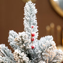 Albero di Natale Mini Innevato 60 cm con Pigne e Bacche Rosse per Interni      