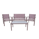 Set da Giardino Divano Poltrone e Tavolino in Metallo Vandi 