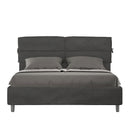 Letto Matrimoniale con Alzata Comoda Imbottito in Microfibra Nandy Grigio Varie Misure