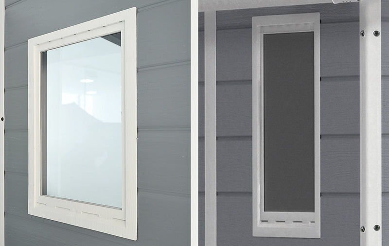 Casetta da Giardino Porta Attrezzi 130x192x198 cm in Resina Effetto Legno Keter Manor 4x6 Grigia