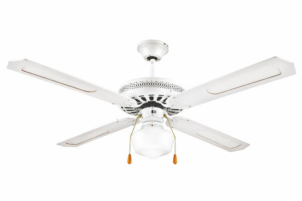 online Ventilatore da Soffitto con 4 Pale e Lampada Ø130cm 3 Velocità  Kooper Windy Bianco