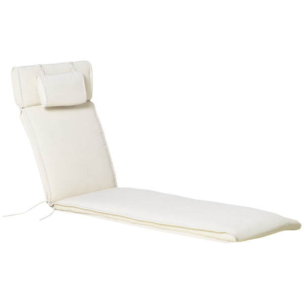Cuscino per Sdraio Lettino Prendisole da Giardino Bianco Crema 198x53x5 cm acquista