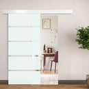 Porta Scorrevole Vetrata 90x205 cm Temperata Smerigliata 