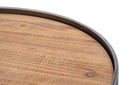 Tavolinetti New Mexico Coppia Ø40x60-35x53 cm in Ferro e MDF Marrone e Grigio