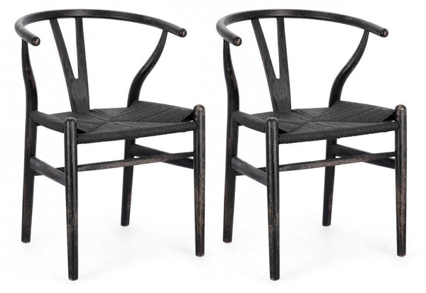 Set 2 Sedie 50x41x77 cm Artas in Legno Nero acquista