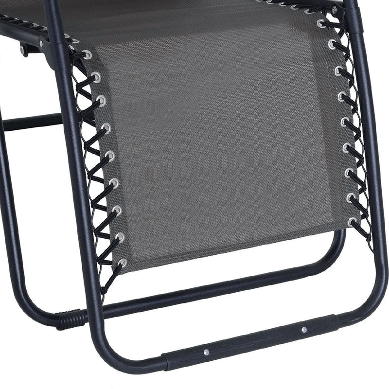 Sedia Sdraio Zero Gravity Reclinabile Pieghevole Grigia