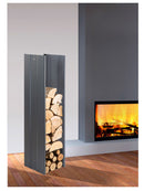 Portalegna 30x27x110 cm Crea Semplice in Acciaio Verniciato Nero 