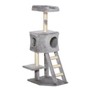 Albero Tiragraffi per Gatti 50x40x120 cm con Cuccia Grigio Chiaro e Beige