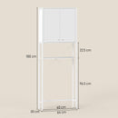 Mobile Bagno Sopra WC e Lavatrice 64x20x180 cm con Armadietto in MDF Bianco  