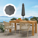 Telo di Ricambio per Ombrellone Rettangolare da 3 m a 8 Stecche Poliestere Anti UV 50+ Grigio   