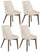 Set 4 Sedie 62x49,5xH87 cm in Tessuto Vera Beige