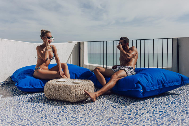 Cuscinone Poltrona Pouf Gigante 175x135 cm in Acrilico Pomodone Blu