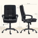 Sedia Ufficio Ergonomica 63x70x102-112 cm in Tessuto Effetto Lino con Altezza Regolabile Funzione Dondolo Capacità 120 kg Nero      