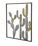 Pannello Cactus-Frame 50x1,3x50 cm in Ferro Verde e Azzurro