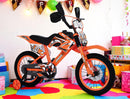 Bicicletta per Bambini 16" Freni a Disco e Rumore del Motore in Accelerazione Magik-Bike Motocross Arancione