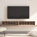Set 2 Librerie 21x22,5x88,5 cm Mobili Porta CD con Ripiani Regolabili per 204 CD in Legno Rovere      