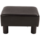 Pouf Poggiapiedi Imbottito 40x30x24 cm in Similpelle Marrone