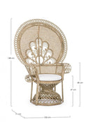 Poltrona 106x71x148h cm con Cuscini Peacock Naturale 