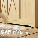 Armadio da Giardino Walk-in 147x68x198 cm con Pavimento e 4 Finestre in Legno di Abete      