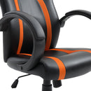 Sedia da Gaming Ergonomica Imbottita con Altezza Regolabile Nero Arancione 