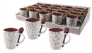 Set 20 Tazze con Cucchiaino Ø8x10 cm in Ceramica Villa d'Este Home Tivoli Aurora Bianco e Viola