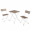 Set Tavolino e 2 Sedie Pieghevoli da Giardino Bistrot Bianco