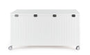 Baule Contenitore da Esterno 141,6x72x70h cm Apertura Facile e Ruote in Alluminio Ocean S Bianco 