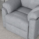 Poltrona Alzapersona Elettrica 83x89x102 cm in Poliestere effetto Lino Grigio