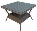 Tavolo da Giardino 140x140x71 cm in Wicker Taddei Rialto Grigio
