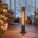 Riscaldatore Elettrico a Infrarossi 2000 W 30,5x25x104,6 cm con Custodia e IP65 in Metallo Nero      