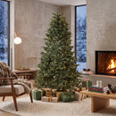 Albero di Natale Artificiale Folto Realistico Ø110x180 cm con 732 Rami in PE e Base Pieghevole in Legno Verde      