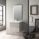 Mobile da Bagno Sospeso con Lavabo Specchio e Lampada a LED TFT Luna Yuta