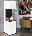 Camino a Bioetanolo da Pavimento 40x40x150 cm 2500W 1,5L Livigno Bianco 
