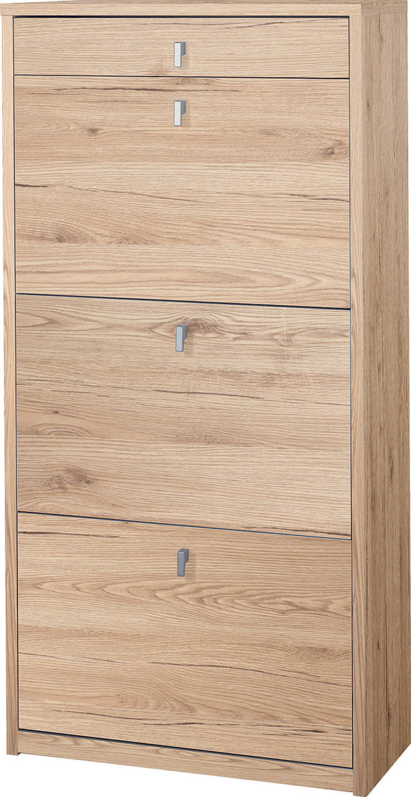 prezzo Scarpiera 3 Ante 1 Cassetto 63x127x29 cm Rovere Naturale