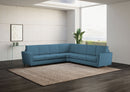 Divano Angolare 7 Posti 288x288x85 cm Yasel in Tessuto Avio