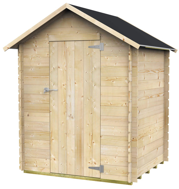 sconto Casetta Box da Giardino per Attrezzi 146x130 cm con Porta Singola Cieca in Legno Naturale