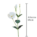Set 12 Rami Artificiali Lisianthus 2 Fiori H 60 cm
