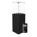 Stufa a Gas da Esterno 154,7x46,7x46,7cm Flig Gastonia Nero Satinato con Telecomando