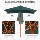 Ombrellone da Giardino Rettangolare 2x1,5m  Mauritz Verde