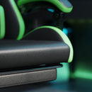 Sedia da Gaming Altezza Regolabile e Schienale Reclinabile 65x65x121-129 cm Nero e Verde   