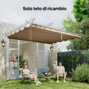 Tetto per Pergola 350x260 cm con 10 Fori di Drenaggio in Poliestere Marrone Chiaro      