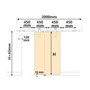 Binario per Porte Scorrevoli con Kit di Accessori 200 cm in Acciaio Emuca Nero