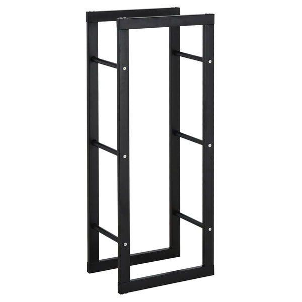 Portalegna Legnaia in Ferro 40x25x100 cm da Interno Max 100Kg Nero acquista