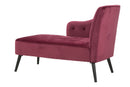 Chaise Longue Paris 132x62x90 cm Legno Spugna e Velluto Sintetico Bordeaux e Nero