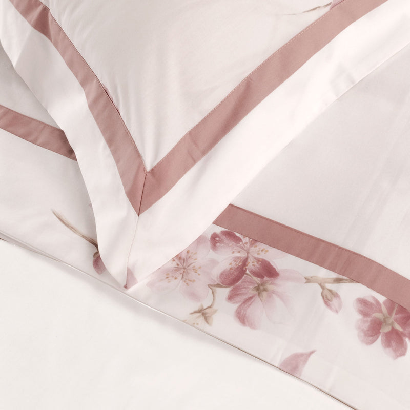 Set Lenzuola Matrimoniale Sopra Sotto e Federe con Stampa Garrini Sophie Rosa
